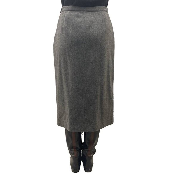 CHANEL PARIS Wool Midi Pencil Skirt in Grey Size EUR 44 - Picture 5 of 10